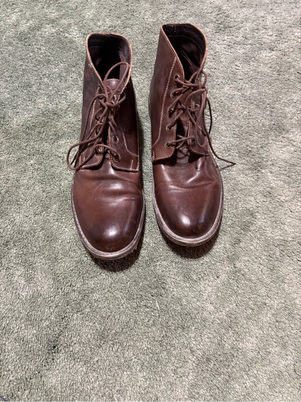 Men's Dark Brown Leather Lace-Up Ankle Boots